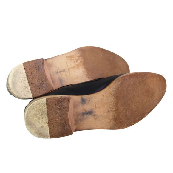 Everlane BLACK GENUINE LEATHER LOW HEEL ALMOND TOE SLIP ON LOAFER SHOES Size 8.5 - Picture 9 of 11